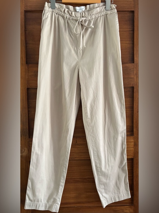 Armedangels Pants - 97% Organic Cotton Women's Cream Drawstring Waist Relaxed Trousers